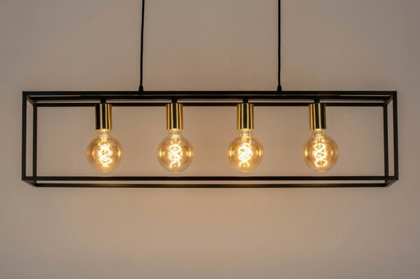 Závěsné designové industriální svítidlo nad stůl Boston Light Style Gold (LMD)