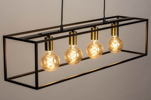 Závěsné designové industriální svítidlo nad stůl Boston Light Style Gold (LMD)