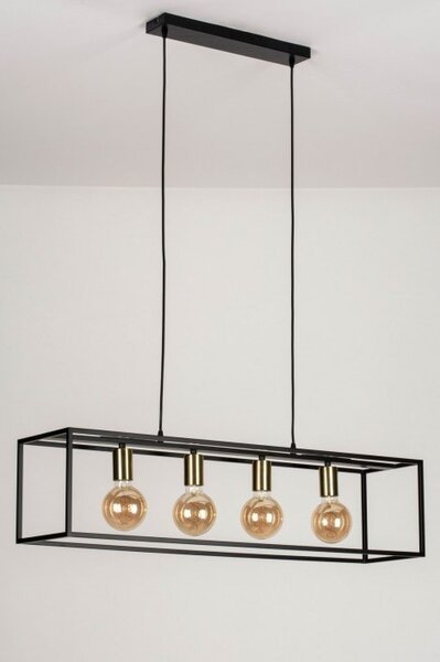 Závěsné designové industriální svítidlo nad stůl Boston Light Style Gold (LMD)