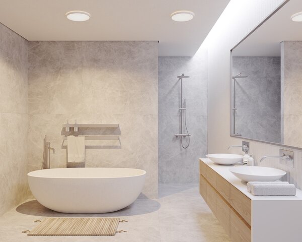 Stropní svítidlo Nordlux Oja ⌀29,4cm, DIM 3000K/4000K, IP54 Barva: Černá