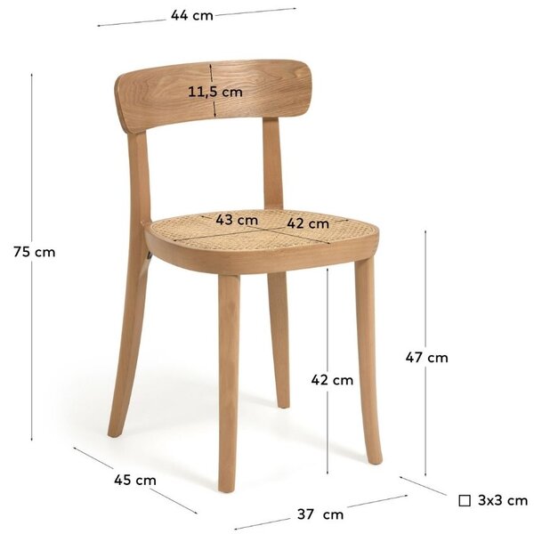 Jasanová jídelní židle Kave Home Romane