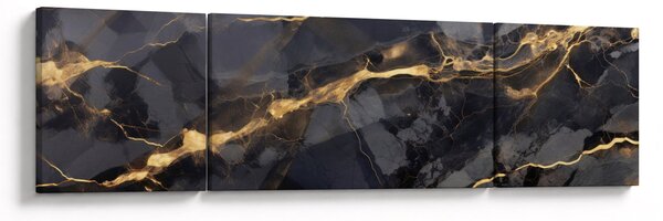 Obraz - Černo - zlatý dekor (170x50 cm)