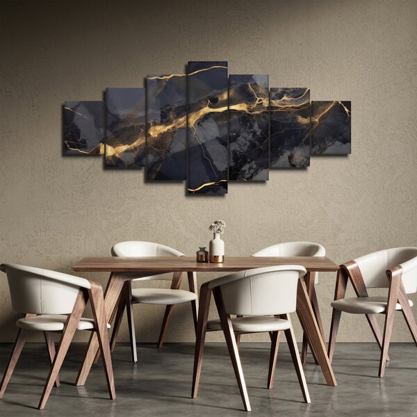 Obraz - Černo - zlatý dekor (210x100 cm)