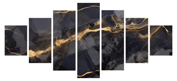 Obraz - Černo - zlatý dekor (210x100 cm)