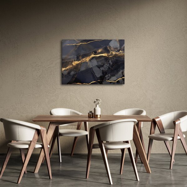 Obraz - Černo - zlatý dekor (70x50 cm)