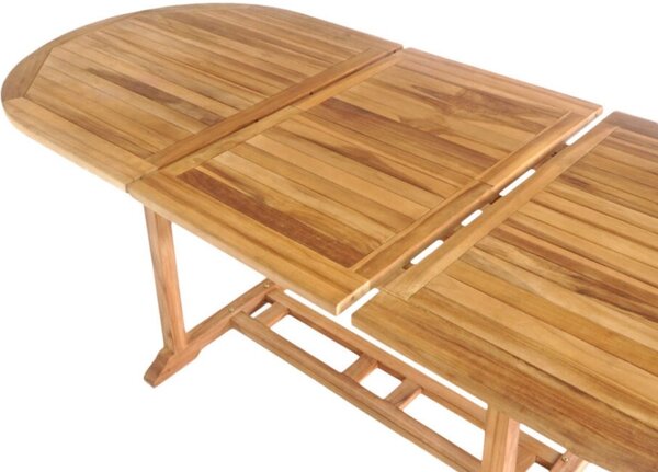 Nordic Living Teakový zahradní rozkládací jídelní stůl Mancala 180/240 x 90 cm
