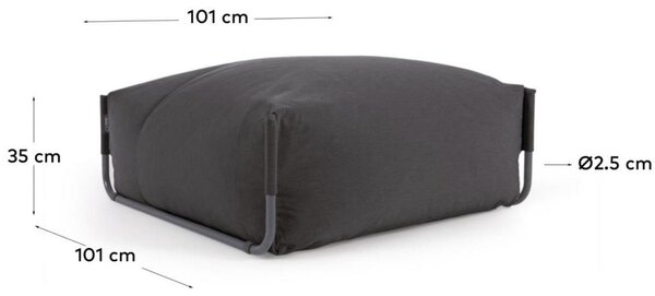 Kave Home Tmavě šedý zahradní modul/podnožka Square 101 x 101 cm