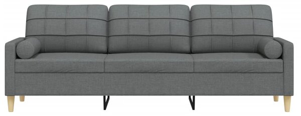 3místná pohovka s polštáři tmavě šedá 210 cm textil 3278202
