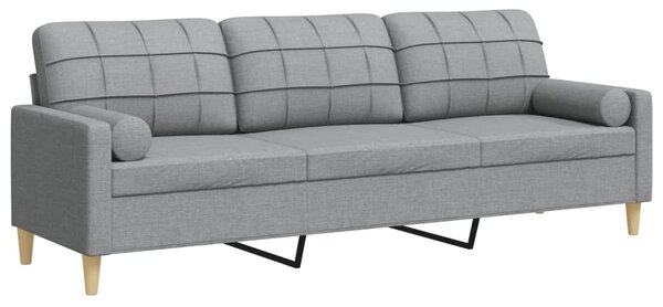 3místná pohovka s polštáři světle šedá 210 cm textil 3278201