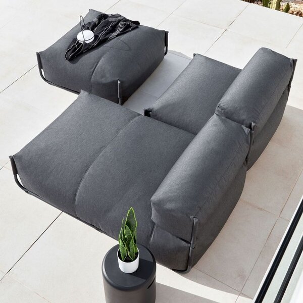 Kave Home Tmavě šedý zahradní modul/podnožka Square 101 x 101 cm