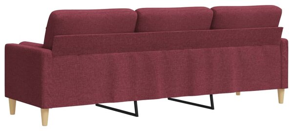3místná pohovka s polštáři vínová 210 cm textil 3278207