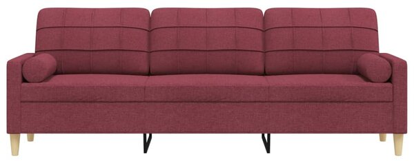 3místná pohovka s polštáři vínová 210 cm textil 3278207