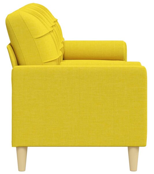 3místná pohovka s polštáři světle žlutá 210 cm textil 3278206