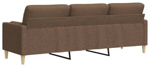 3místná pohovka s polštáři hnědá 210 cm textil 3278204