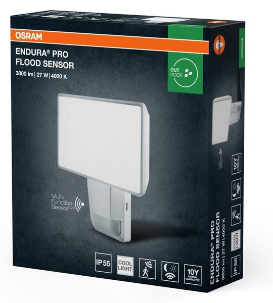 Bílý venkovní LED reflektor 27 W, studená bílá