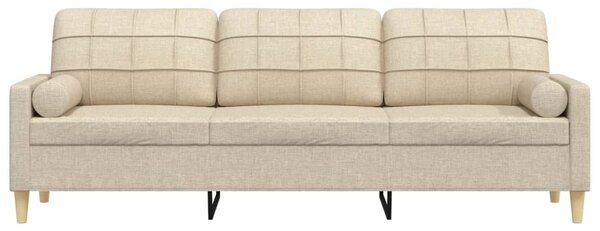 3místná pohovka s polštáři krémová 210 cm textil 3278203