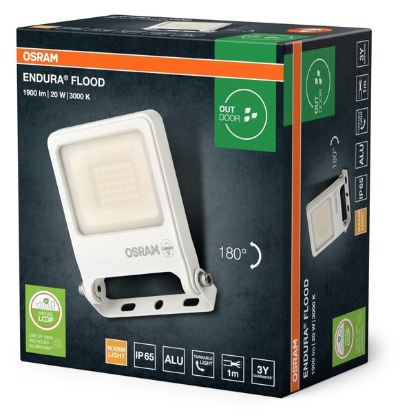 Venkovní reflektor ENDURA OSRAM var. 3 20 W, teplá bílá