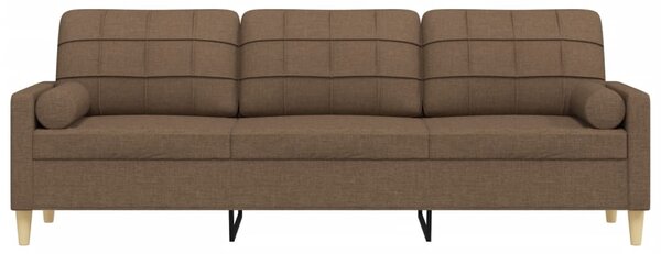 3místná pohovka s polštáři hnědá 210 cm textil 3278204