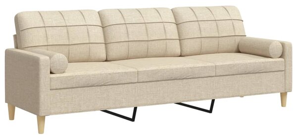 3místná pohovka s polštáři krémová 210 cm textil 3278203