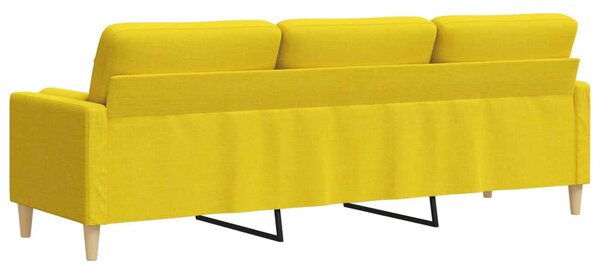 3místná pohovka s polštáři světle žlutá 210 cm textil 3278206