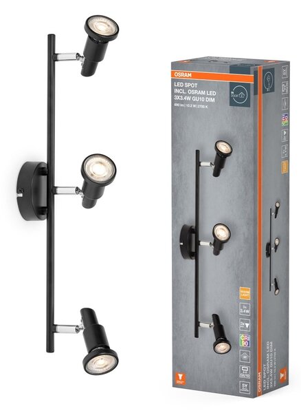 Černé stropní svítidlo LED Spot 486 mm 36°, teplá bílá