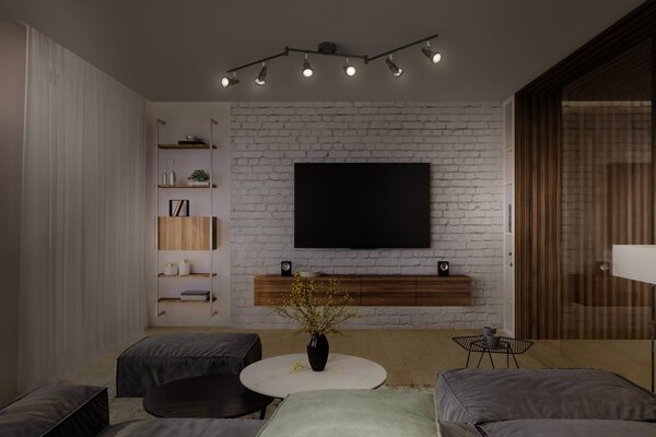 Černé stropní svítidlo LED Spot 1198 mm 36°, teplá bílá