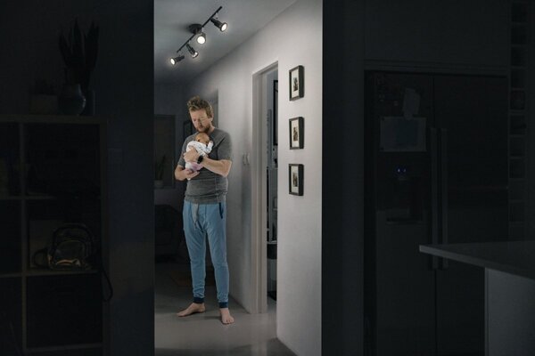 Černé stropní svítidlo LED Spot 684 mm 36°, teplá bílá