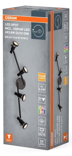Černé stropní svítidlo LED Spot 684 mm 36°, teplá bílá