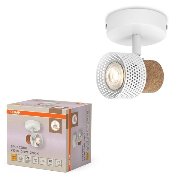 Bílé stropní svítidlo LED Spot dekorativní 90 mm 36°, teplá bílá