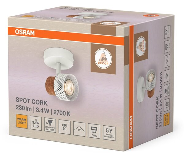 Bílé stropní svítidlo LED Spot dekorativní 90 mm 36°, teplá bílá