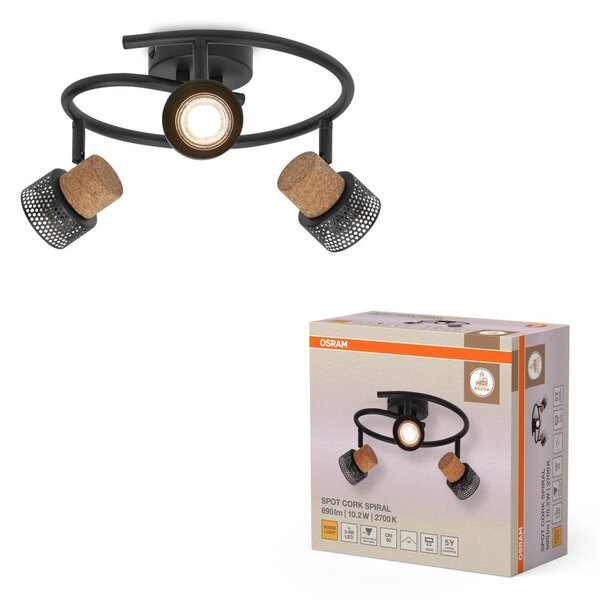 Černé stropní svítidlo LED Spot dekorativní 318 mm 36°, teplá bílá