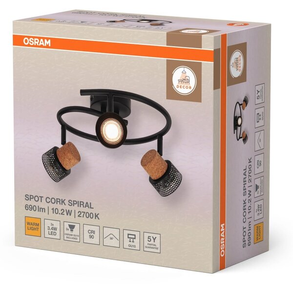 Černé stropní svítidlo LED Spot dekorativní 318 mm 36°, teplá bílá