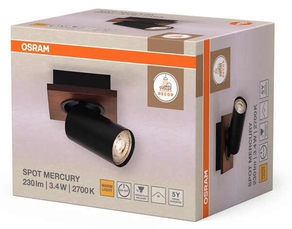 Černé stropní svítidlo LED Spot dekorativní 110 mm 36°, teplá bílá