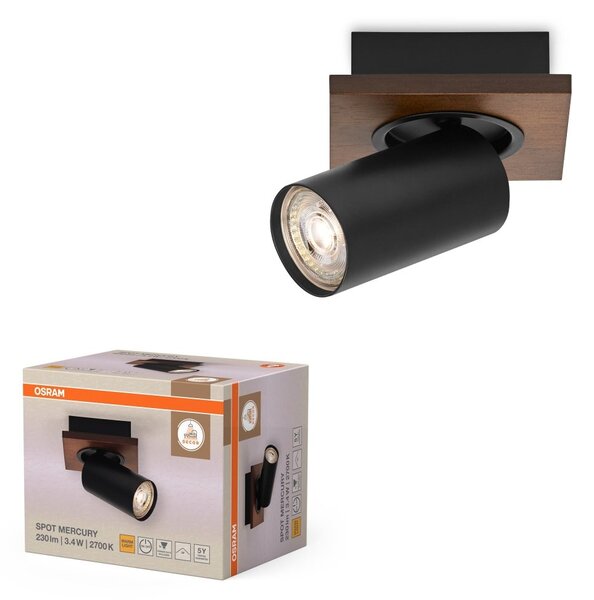 Černé stropní svítidlo LED Spot dekorativní 110 mm 36°, teplá bílá
