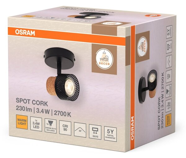 Černé stropní svítidlo LED Spot dekorativní 90 mm 36°, teplá bílá