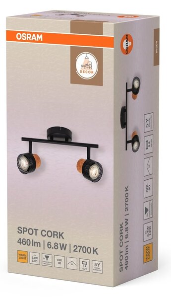 Černé stropní svítidlo LED Spot dekorativní 338 mm 36°, teplá bílá