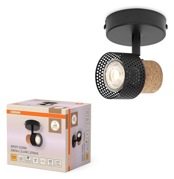 Černé stropní svítidlo LED Spot dekorativní 90 mm 36°, teplá bílá