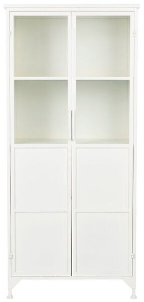 White Label Bílá kovová vitrína WLL Miya 150 x 68 cm