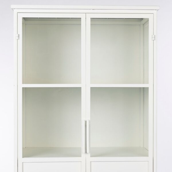 White Label Bílá kovová vitrína WLL Miya 150 x 68 cm