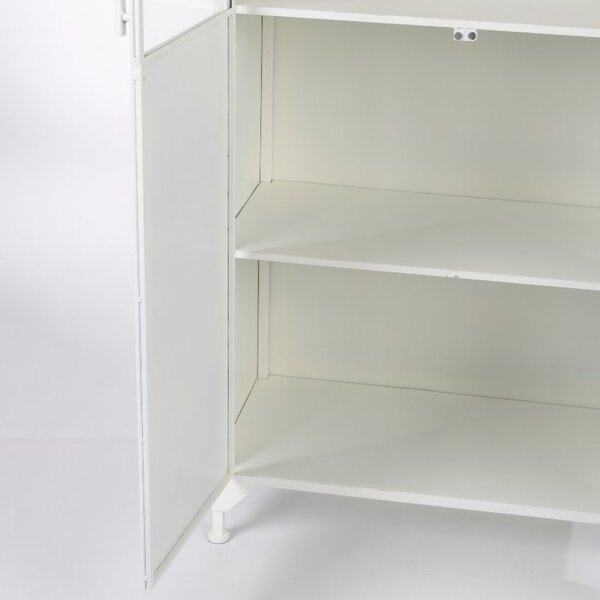 White Label Bílá kovová vitrína WLL Miya 150 x 68 cm
