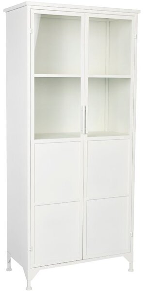 White Label Bílá kovová vitrína WLL Miya 150 x 68 cm