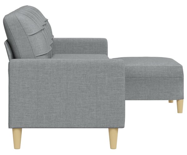 3místná pohovka s podnožkou světle šedá 210 cm textil 3278249