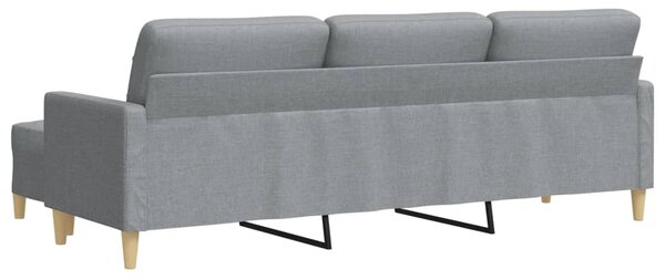 3místná pohovka s podnožkou světle šedá 210 cm textil 3278249