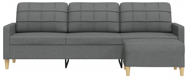 3místná pohovka s podnožkou tmavě šedá 210 cm textil 3278250