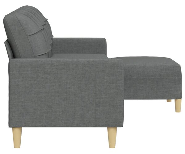 3místná pohovka s podnožkou tmavě šedá 210 cm textil 3278250