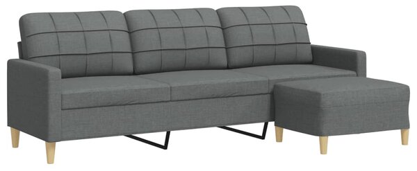 3místná pohovka s podnožkou tmavě šedá 210 cm textil 3278250
