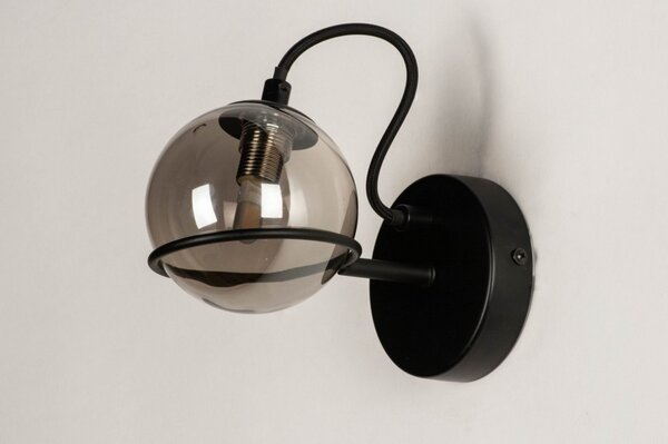 Nástěnné designové skleněné svítidlo Louver Nero (LMD)
