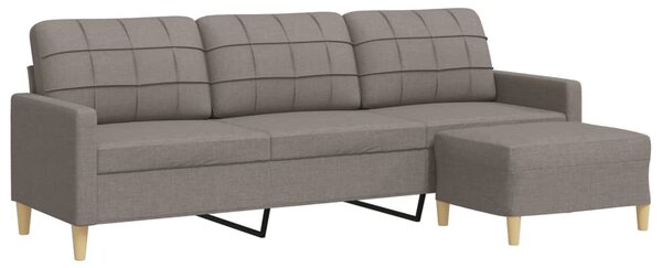 3místná pohovka s podnožkou taupe 210 cm textil 3278256