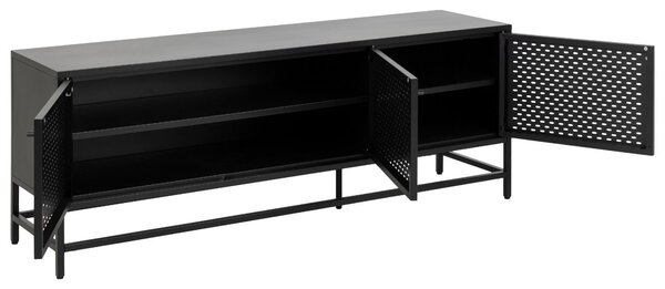 Scandi Černá kovová komoda Renna 160 x 40 cm