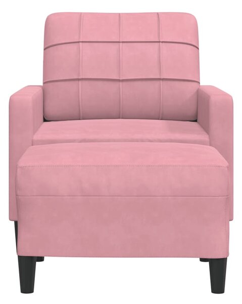 Křeslo s podnožkou růžová 60 cm samet 3278260